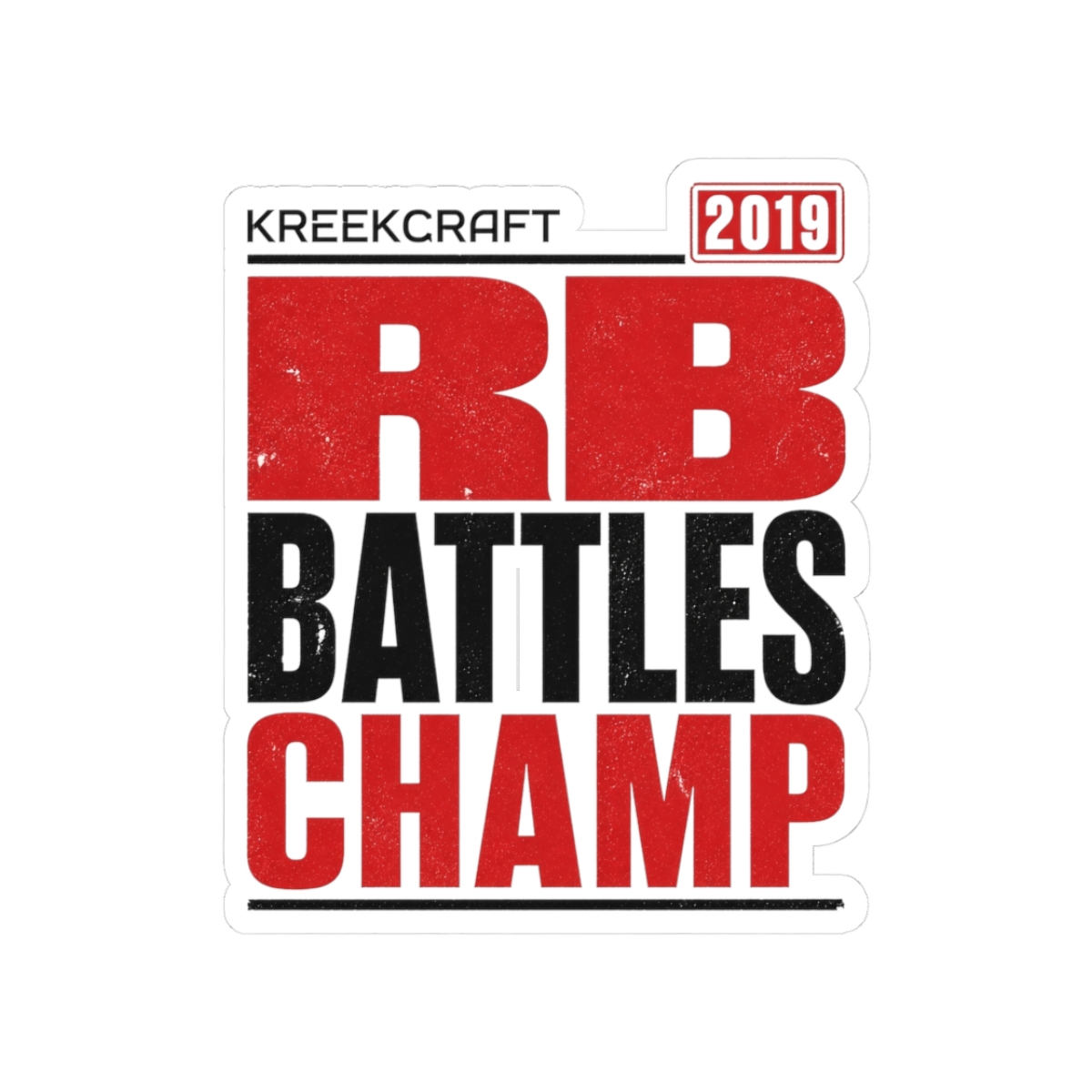 KreekCraft "RB Battles Champ" Sticker - alternate angle 3, merchandise