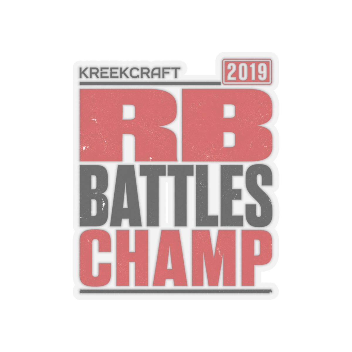 KreekCraft "RB Battles Champ" Sticker - alternate angle 3, merchandise