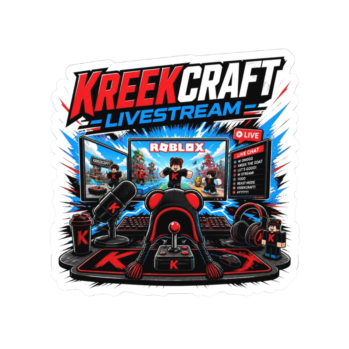 KreekCraft "KreekCraft Livestream" Sticker - KreekCraft official Stickers merch